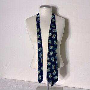 Vintage Boss Hugo Boss Blue Green Bold Print Silk Tie